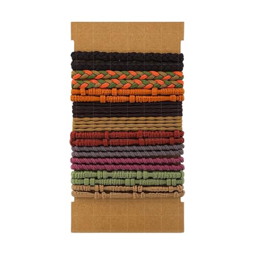 10/20/24pcs Extra Firm Woven Hair Rings Flexible Stretch Ponytail Accessories for Exercise Routines Daily Use Colorful Elastic H