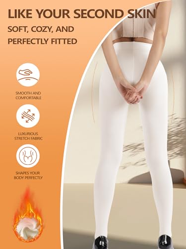DORALLURE Opaque Fleece Lined Tights Women, Winter Warm thermal Leggings Pantyhose3