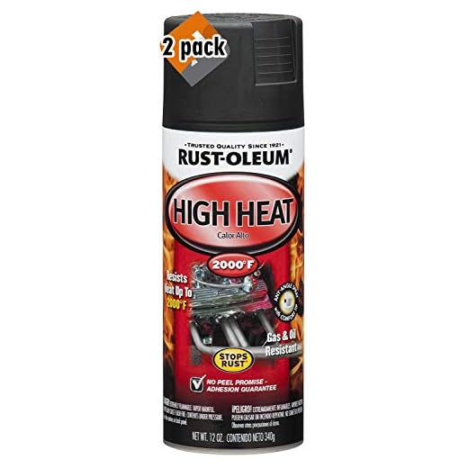 Rust-Oleum 248903 Automotive 12-Ounce High Heat 2000 Degree Spray Paint, Flat Black - 2 Pack