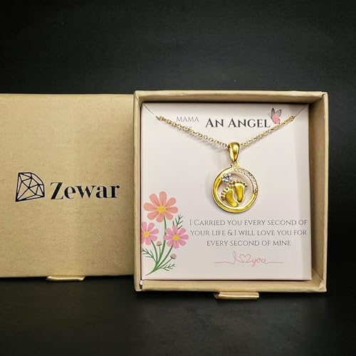 18K Gold Plated Necklaces For Women, Baby Bump Necklace, Baby Feet Pendant Necklace, Expecting Mom Gifts For Pregnant Wife, First Time Moms, Pregnancy Gift For Baby Shower4