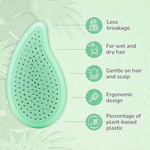 Wetbrush Go Green Palm Detangler Con Setole Intelliflex Ultra Morbide Per Separare Delicatamente I Nodi Con Facilità, Forma Unica Per Una Vestibilità Comoda Sul Palmo, Infuso Con Olio Di Tea Tree Per - 3