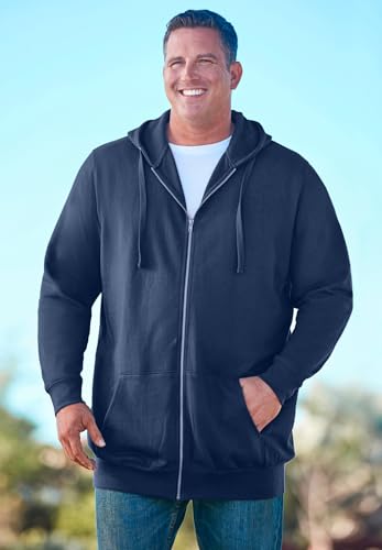 KingSize Men's Big & Tall Longer-Length Fleece Full Zip Hoodie2