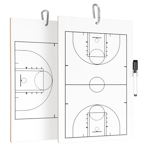 QUEENLINK Basketball Coaching Board Dry Erase Double-Sided Clipboard