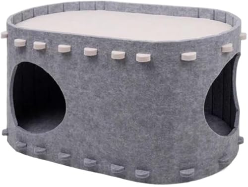 CokBlu 二層式猫ベッド、猫用爪とぎボード、超大型猫用爪とぎボード、爪研ぎ器、オールシーズン対応 、上下層一体型、耐摩耗性、抜け毛なし