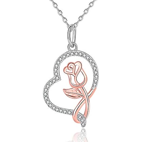 heart necklace, Gold Plated, Cubic Zirconia Cover