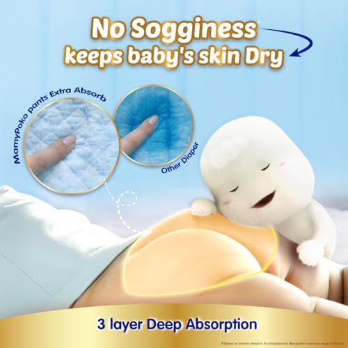 MamyPoko Pants Extra Absorb Baby Diapers, New Born (NB Size) | 0-5 kg | 74 Count |Deep Sleep Diapers| Soft Gentle fit |Deep Absorbent Crisscross | Skin Friendly with Coconut Oil |