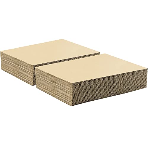 Image of Golden State Art 50 Pack 8.5x11 Corrugated Cardboard Sheet 1 /8 inch Flat Insert | Flat Layer Pads, Corrugated Card Board Inserts for Shipping, Packing, Mailing or DIY Art Crafts, Box Dividers (Brown)