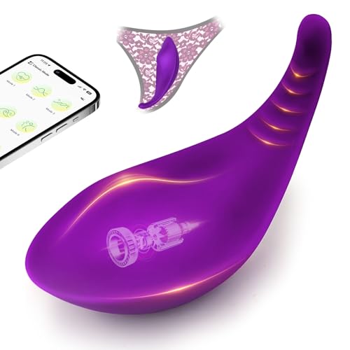 Wearable App App 9 Vibration and 3 Slides Remote Vibaerater Control Underwear for Women G Spotting Vibrate Pa nties with Controller Discreet Clitioral Adult Tool for Women Z01 (Dark Purple)