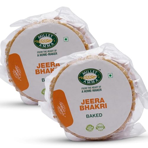 Image of Millet Amma Baked Jeera Bhakhri - 360 Gms | (Pack of 2 - Each 180 Gms) | Ready to Eat | Best Choice for Snack Time, Parties & Events | Healthy Traditional Gujarati Snacks..