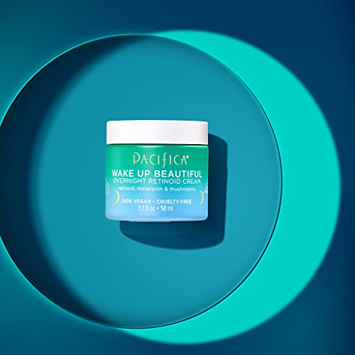 Pacifica Beauty, Wake Up Beautiful Overnight Retinoid Night Face Cream, Moisturizer For Dry And Aging Skin, Gentle For Sensitive Skin, Hyaluronic Acid + Melatonin, Clean, Vegan & Cruelty Free #TOP4