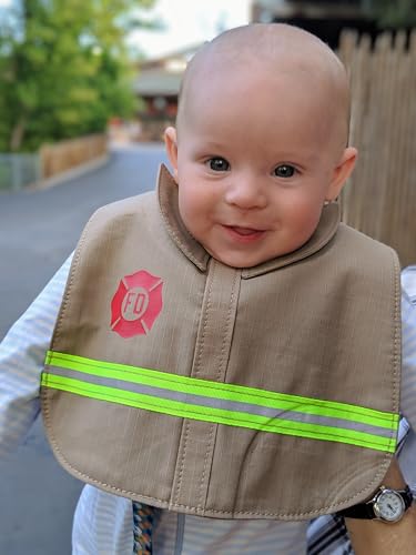 Firefighter Personalized Black Baby Burp Rag and Bib Set2