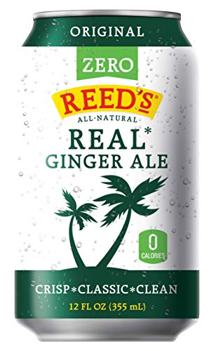 Reed's Zero Sugar Real Ginger Ale, Pack of 8 (12 fl. oz. Can each) - Zero Calorie Diet Ginger Ale...