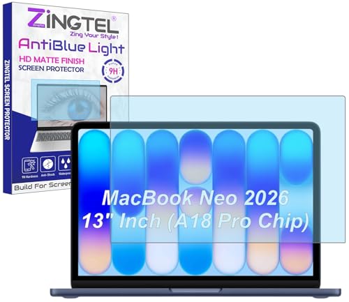 Image of AntiBlue Light Anti Glare Matte Screen Guard Compatible With MacBook Neo 2026 13 inch Inch (A18 Pro Chip A3404) Flexible Fiber 9H Hardness Screen Protector Not a Tempered Glass