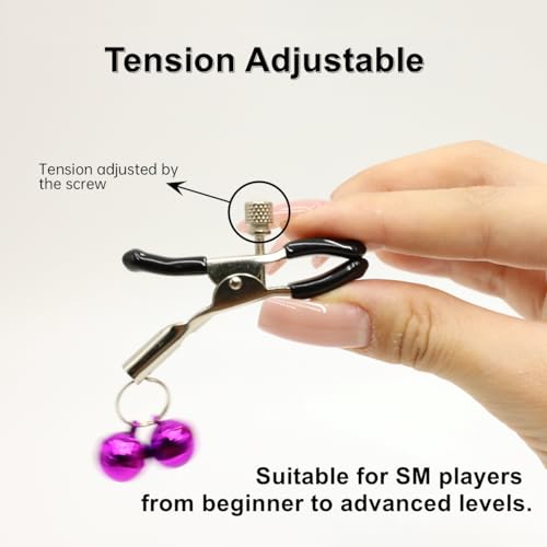 2Pcs Adjustable Metal Nipple Clamps BDSM Nipple Toys, Nipple Clips for Adult Play, Nipple Rings Non-Piercing Bondage Sex Toys, Clit Clamp BDSM Kit Sensory Toys Woman Nipple Stimulates Sexual Wellness - Image 5