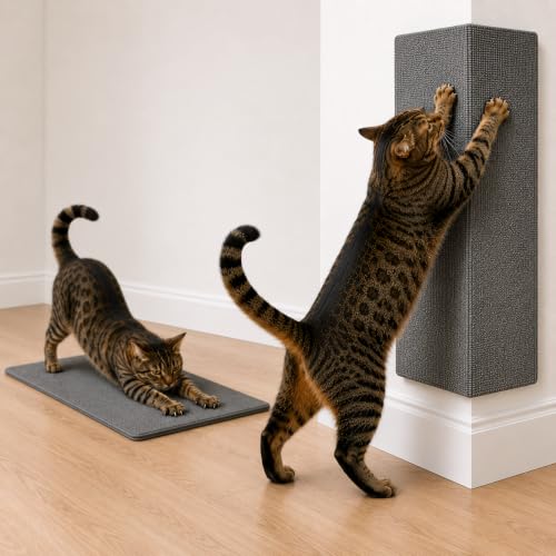 Wall Cat Scratcher & Corner Cat Scratcher &ndash; Indoor Scratching Post for Cats &ndash; Carpet Scratching...