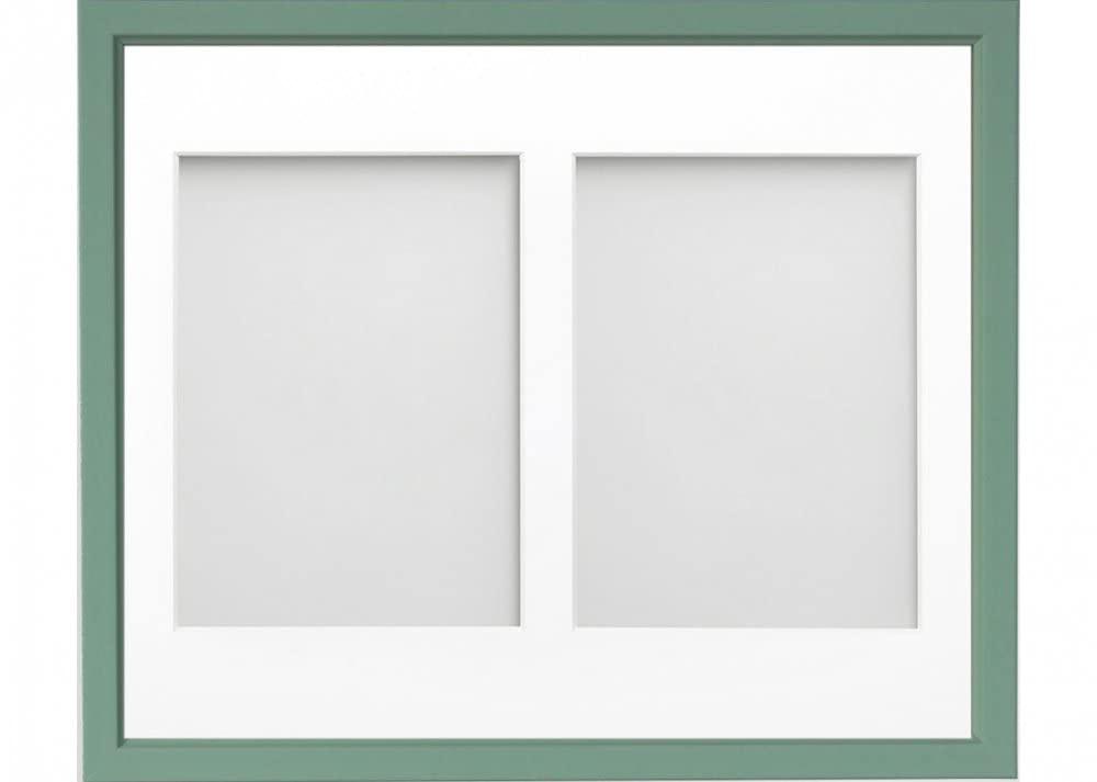Frame Company Drayton Multi Aperture Photo Frame, Green, 12x10 for 7x5 inch (x2)