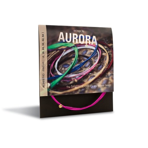 Aurora Premium de cuerdas de guitarra acústica, color rosa, 12 – 54