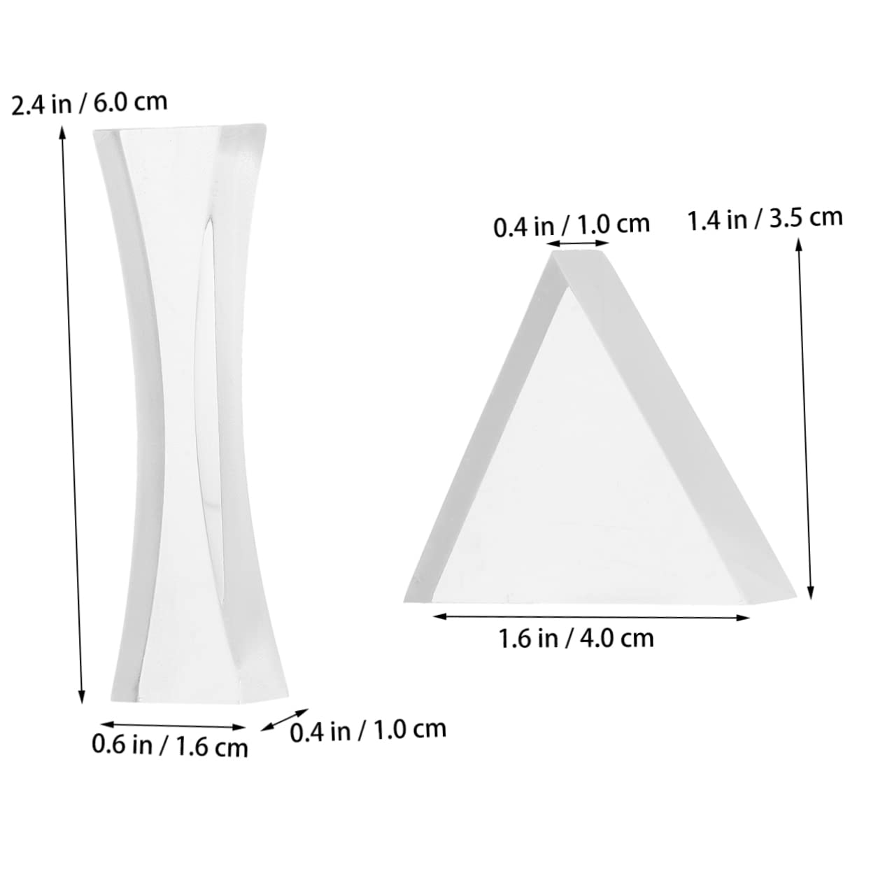 2pcs Practical Concave Glass Lenses Double Concave Lens Science Kit for Optics Studies