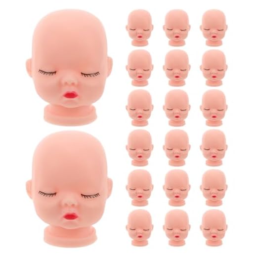 jojofuny 20pcs Vinyl Doll Heads for Crafts 1/6 Doll Head Doll Repainting Practice Makeup DIY Baby Mannequin Doll Heads for Baby Shower