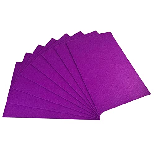 Image of Jtnohx Stiff Felt, 2mm Thick Felt Sheets for Crafts, 8 inchx12 inch Hard Felt Fabric Squares 8Pcs for DIY Projects (Purple)