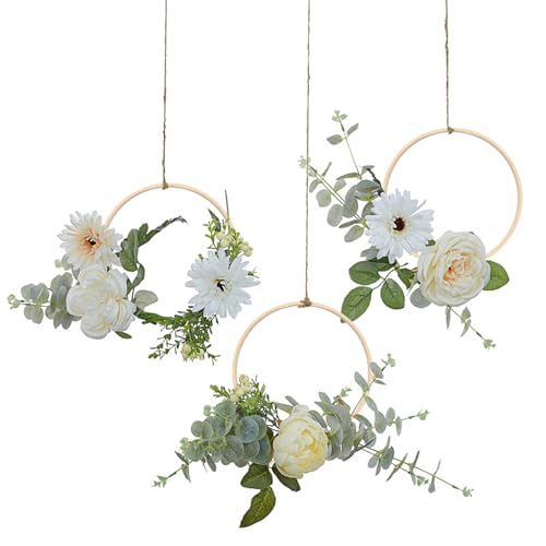 4 Stück Holzringe Zum Basteln, Traumfänger Ringe Bambus 15cm, Makramee Ringe, Holzreifen, Für DIY Traumfänger, Hochzeitskranz Dekor, Handwerk