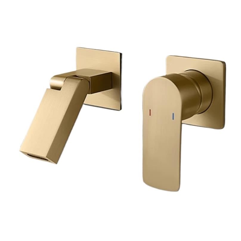 Robinet de lavabo de Grande Hauteur mitigeur anti-éclaboussures Feng Shui or brossé