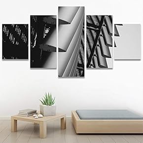 SIGNWIN 5 Panel Canvas Wall Art Abstract Architecture...