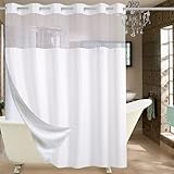 Conbo Mio Extra Wide No Hook Shower Curtain with Snap in Liner Set, 108