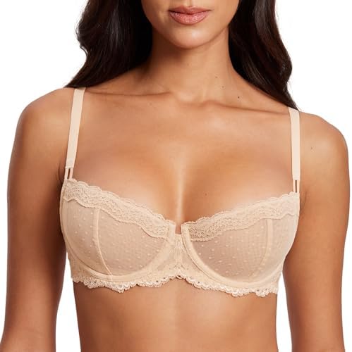 DOBREVA Damen Balconette Dirndl BH mit Spitzen | Push up Bügel BHs, Sexy, Große Größen, Ungefüttert