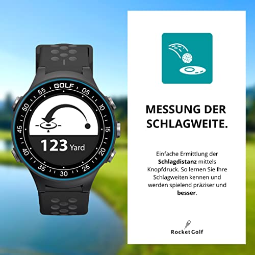 RocketGolf-Reloj-de-golf-Par4-GPS-telemetro-sencillo-y-sencillo-funcion-de-golf-38000-campos-de-golf-distancia-de-obstaculos-podometro-actualizaciones-gratuitas