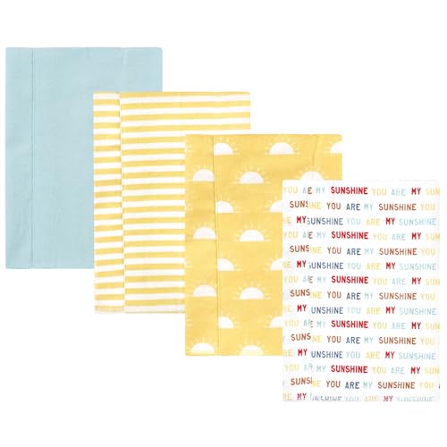 Luvable Friends Hudson Baby Flannel Burp Cloths 4pk, Sunshine