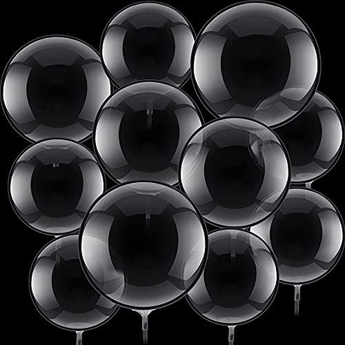 FI - FLICK IN Pack of 30 Transparent Bubble Balloons 20 Inches, Crystal Clear bobo balloon for LED Light Up Balloons Helium Style, Decoration for Christmas, Wedding, Anniversary, Birthday