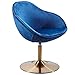 WOHNLING Chair Sarin Velluto Blu/Oro 70x79x70 cm Sedia Girevole Design | Sedia Club Imbottita con braccioli | Poltrona Girevole Cocktailsessel Lounge | Sedia da Bar Sedia visitatore