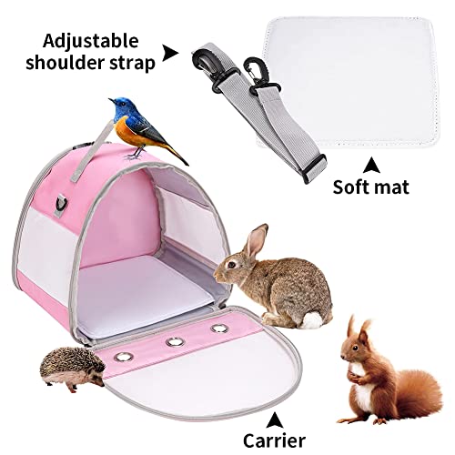 ZUKEY Small Animal Carrier Bag, Portable Guinea Pig Carrier for 2, Hamster Cage, Bird Rat Guinea Pig Squirrel Carrier, Clear - Image 22