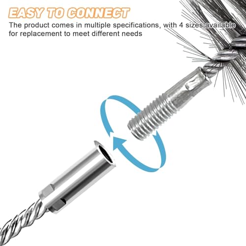 5 Stück Ofenrohrbürste Set, Rohrreinigungsbürste, Schornsteinfeger Bürste, Kaminbesen, Schornsteinbesen, Heizkesselbürste, Kaminbürste, Enthält Bürsten in Den Größen 30mm, 50mm, 80mm und 150mm