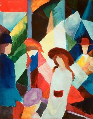 Impression d'affiches August Macke vitrine de magasin sur toile haut de gamme