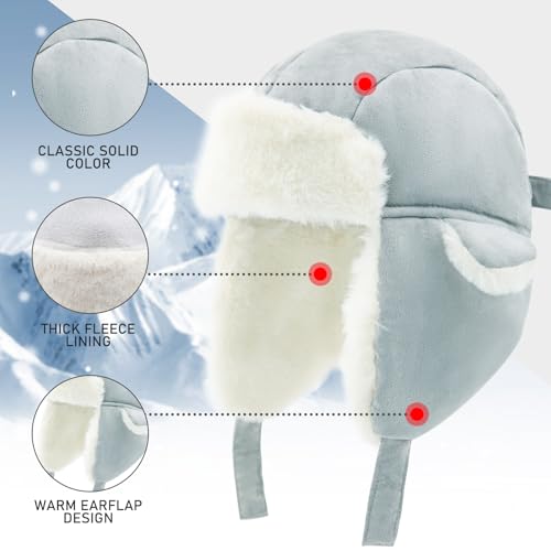 Image of BAVST Winter Trapper Hat for Boys Girls Waterproof Warm Baby Toddler Ushanka Fleece Beanie Hats for 6M-6T