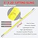 QTM 2-Pack 3-inch X20' Lifting Sling, Vertical10,000 LBS, Choker 8,000 LBS, Basket 20,000 LBS, 100% Polyester High-Strength 2-Ply. Durable Lifting Slings, Towing Strap(3