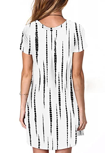 Image of Alaster Women's Casual Summer T Shirt Dress Loose Short Sleeve Tunic Dress with Pocket for Women