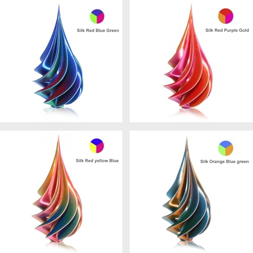 Image of Goto Guard PLA Filament 1.75mm, Tri-Colors Rainbow 3D Printer PLA Filament Bundle, Coextrusion 3D Printing Filament with Silk PLA Color Change, 3D Printing Filament 1.75+ /-0.02mm, 200g X 4 Spools