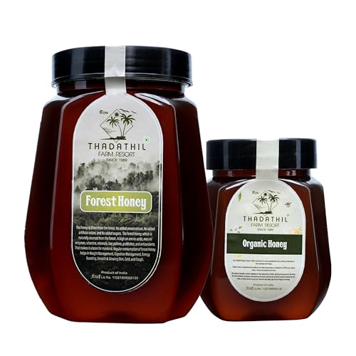 Thadathil Raw Forest Honey 1kg + 250g Organic Honey | Lab Tested & Organic Certified | Raw Unprocessed Original Honey