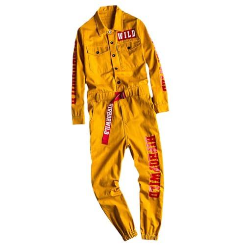 Combinaison de jogging jaune manches longues pour homme contre le froid
