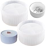 2 PCS Round Candle Holder Molds Geometric Round Container Casting Mold Striped Storage Box Jar Molds Plant Pot Silicone Moulds Unique 3D Silicone Mould for Jar Plant Pot Trinket Tray Home Ornament