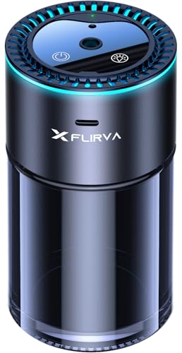 【2026新登場・180mL で 16 ヶ月持続】FLIRVA 車 アロマディフューザー 超音波霧化 静音 穴詰まりなし 粒子細かく 液溜まり防止【 8色雰囲気ライト 持続モード特許 自動ON/OFF 内蔵バッテリー コードレス アルミ合金】ホワイトムスクの香り フランス産天然香料 F26 Plus 車 芳香剤 車 消臭の画像