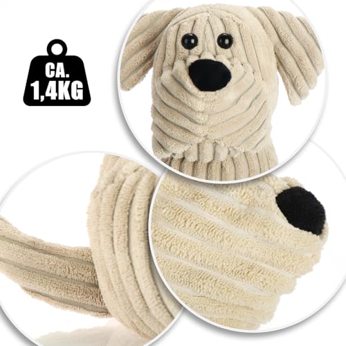 com-four® Türstopper - schwerer Türhalter - süßes Hundedesign - funktionelles Wohnaccessoire - Stopper für Fenster und Türen - optimal bei Durchzug (Hund Oskar)