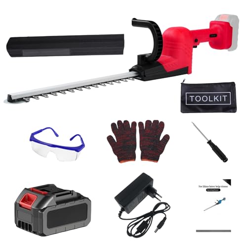 Candeon Cortasetos eléctrico con batería de 40 mm, cortasetos, cortasetos, tijeras sin escobillas, 21 V, 1300 mAh, para jardín, arbustos y plantas de borde
