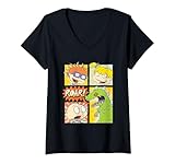 RUI004A Mujer Rugrats Tommy Dinosaur Roar Camiseta Cuello V