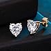 Heart Austrian Crystal Stud Earrings for Women Fashion 925 Sterling Silver Hypoallergenic Jewelry (Clear White)