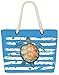 VOID XXL Strandtasche Schildkröte Shopper Tasche 58x38x16cm 23L Beach Bag, Kissen Farbe:Blau