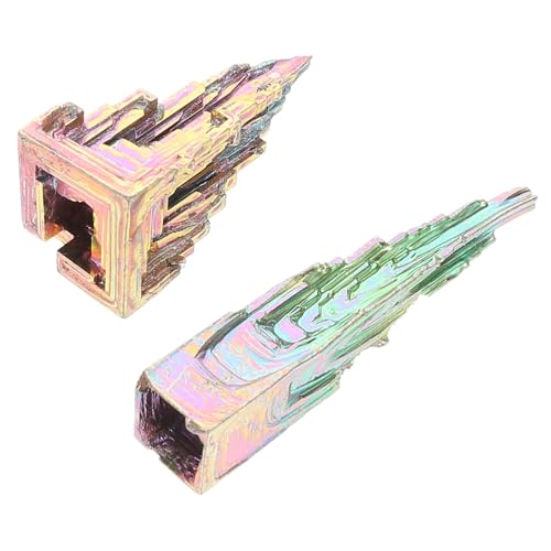 Zerodeko Bismut Kristall Mineral Stein ca Handgefertigtes Seltenes Bismut Kristall Mineralpräparat Dekoratives Mineralstein Kunstobjekt für Raum Wohnraumdeko